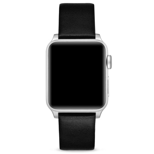 Apple Watch Leather Band - Silver Hardware 45mm