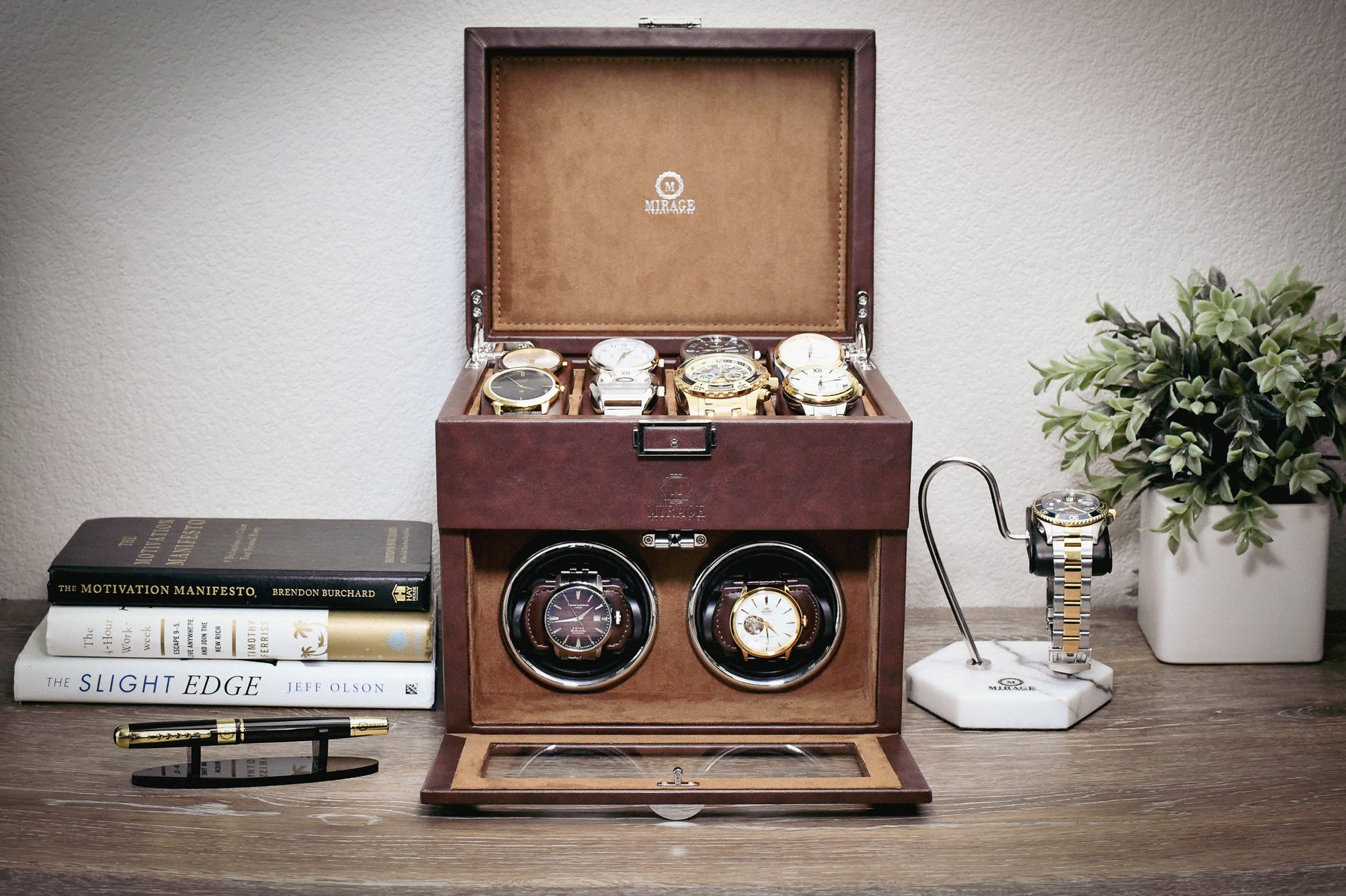 Watch case with watch winder