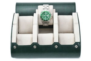 6 Watch Case - Royal Green (Ivory White)