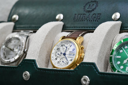 3 Watch Case - Royal Green (Ivory White)