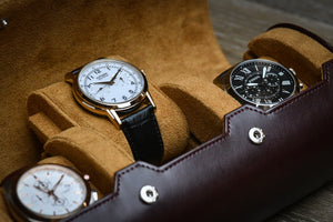 Mirage watch rolll Espresso Brown Watch Roll Case - 3 Watches – MIRAGE  LUXURY TRAVEL
