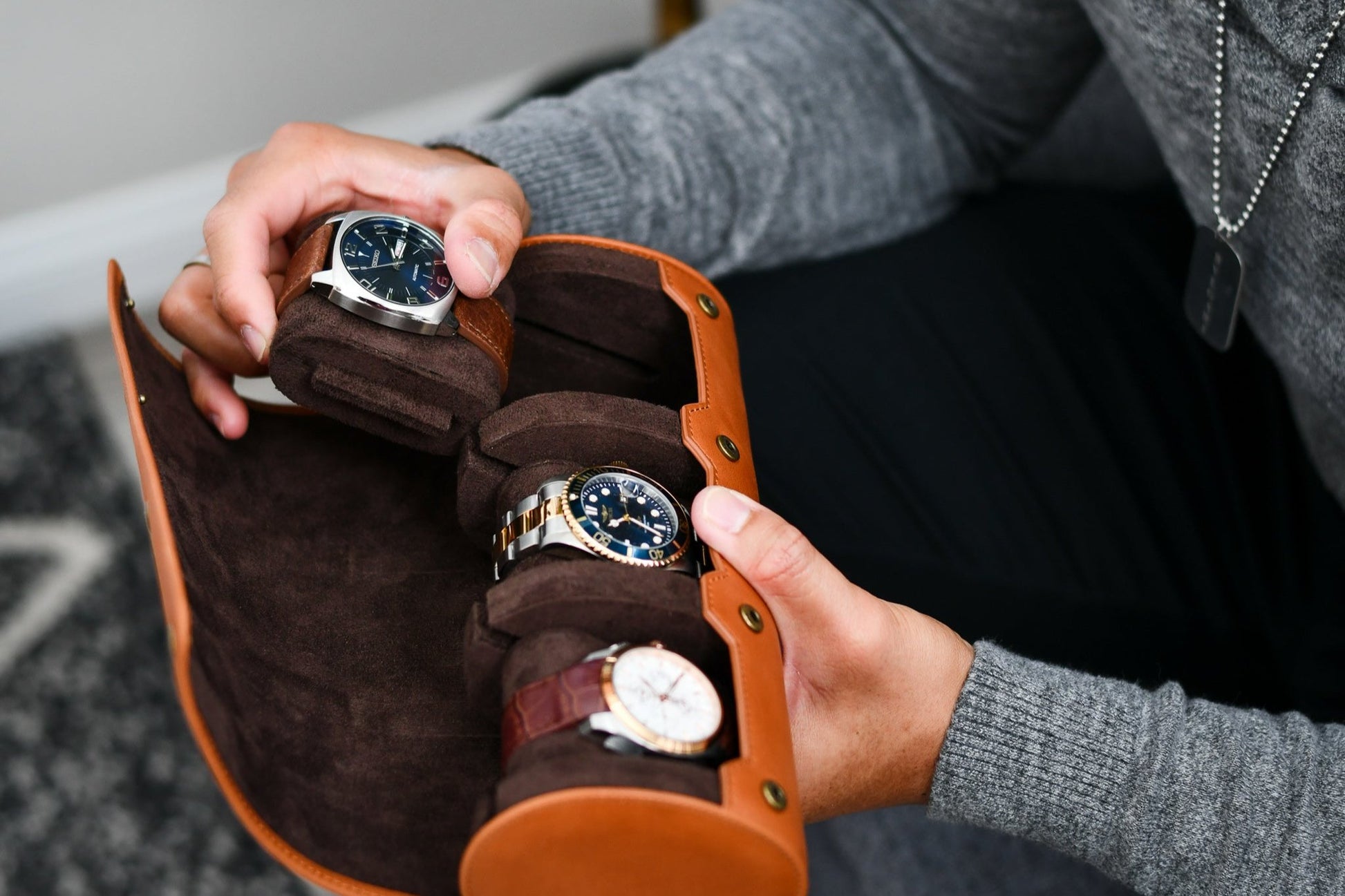 leather watch rolls