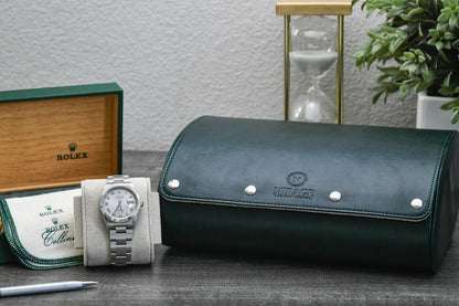 6 Watch Case - Royal Green (Ivory White)