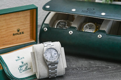 6 Watch Case - Royal Green (Ivory White)